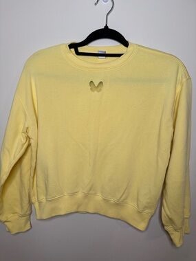 Old Navy Pale Yellow Crewneck Sweatshirt with Navy Tag